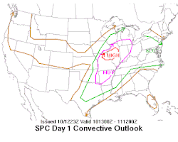 A map of severe weather risk regions