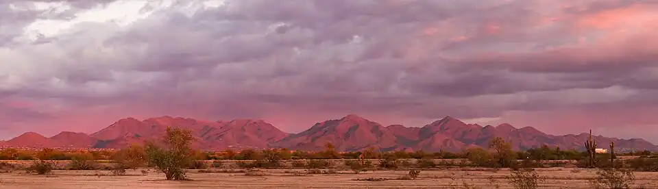 The McDowell Mountain Range at sunset