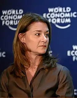 Philanthropist Melinda French Gates (A.B. 1986, M.B.A. 1987)[339]