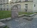 A memorial marking the burial site of Jews murdered at the former camp