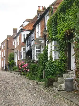 Image 13Mermaid Street in Rye showing typically steep slope and cobbled surface (from Portal:East Sussex/Selected pictures)