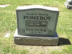 Grave site of Francis Martin Pomeroy, Block #72.