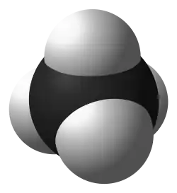Spacefill model of methane
