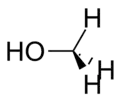 Skeletal structure of methanol.