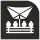 Pictogram of Plaza Aragón metro station. It features the silhouette of a stand of pots in a tianguis, an open-air market.