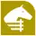 Pictogram of Potrero metro station. It features the silhouette of a horse head above a fence.