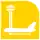 Pictogram of Terminal Aérea metro station. It features an airliner parked in front of a control tower