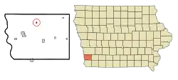 Location of Silver City, Iowa
