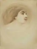 Woman's profile - pastel by M. Gajewski