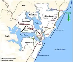 Map of Mombasa County