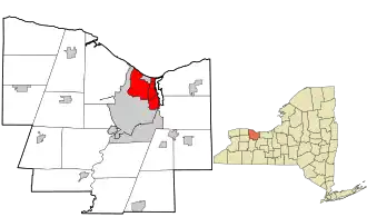 Location in Monroe County and the state of New York