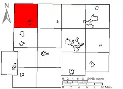 Location of Monroe Township in Putnam County