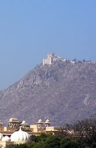 View of Sajjan Garh Palace on hill top