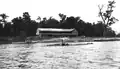 Fishing clubhouse on edge of Moon Lake, circa 1900