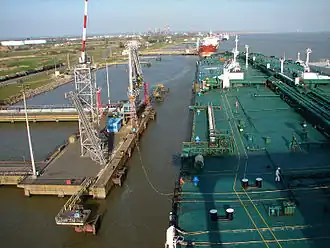 Oil tanker in the port