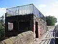 During the siege, the Royalist Captain Morgan placed guns on this watch tower, now called Morgan's Mount. Skeletons were found here beneath the walls when the Chester Canal was dug a century later.
