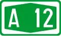 A12 motorway shield