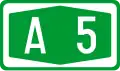 Croatian A5 motorway shield