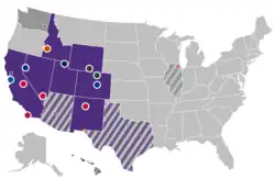 Location of teams in