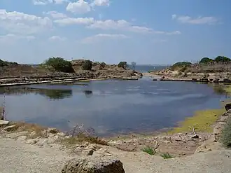 View of the "cothon" of Motya, Sicily.