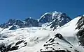 Mt Haast, Mt Lendenfeld, Mt Tasman and Torres Peak NZ helicopter view from NW, Nov 28 2008