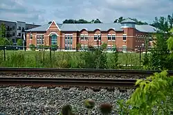 Mundelein Village Hall from a nearby parking lot