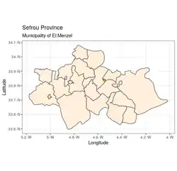 Municipality of El Menzel (Orange) - Sefrou Province (Antique White)