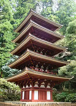 Five storied pagoda at Murō-ji. It was built in 800.