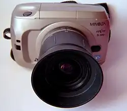 Minolta Vectis S-100 with 28~56&nbsp;mm kit lens