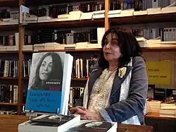 Myriam Anissimov reading at the Folies d'Encre boosktore, Montreuil, June 2014