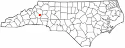 Location of Rutherford College, North Carolina