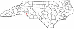 Location of Spencer Mountain, North Carolina