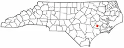 Location of Trenton, North Carolina