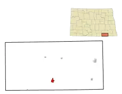 Location of Ellendale, North Dakota
