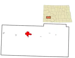 Location of Dickinson, North Dakota