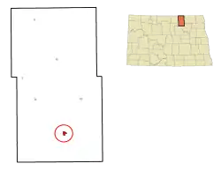 Location of Cando, North Dakota