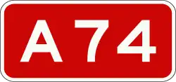 A74 motorway shield}}