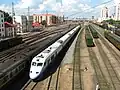 "Beiya" NYJ1-4005 train parked near Harbin railway station, 2006.