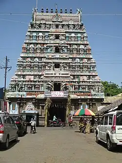 Front of a newer-looking temple