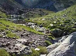 The start of the Carrión River, descending from the Fuentes Carrionas lagoon.