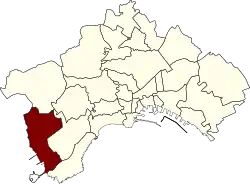 Location of Bagnoli within Naples
