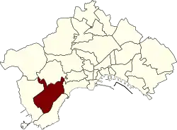 Fuorigrotta within the municipality of Naples
