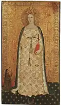 Nardo di cione, Madonna del parto and donor, 1355-1360