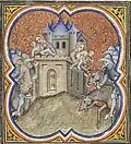 A Medieval depiction of the siege of Jerusalem in 587 BC