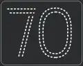A3: Speed limit displayed on an electronic display panel