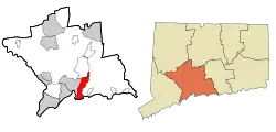 East Haven's location within New Haven County and Connecticut