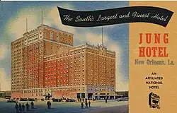 Postcard of the Jung Hotel in New Orleans, circa 1950
