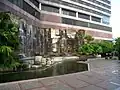 Waterfall outside the building