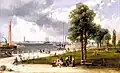 New York Harbor and Battery by Andrew Melrose, c. 1887