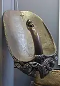 A highly ornamented bailer from New Zealand. It is a common item of Austronesian material culture[3] (known as nima[4] or limas in various related languages)